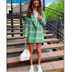 Zara long tweed blazer size XS